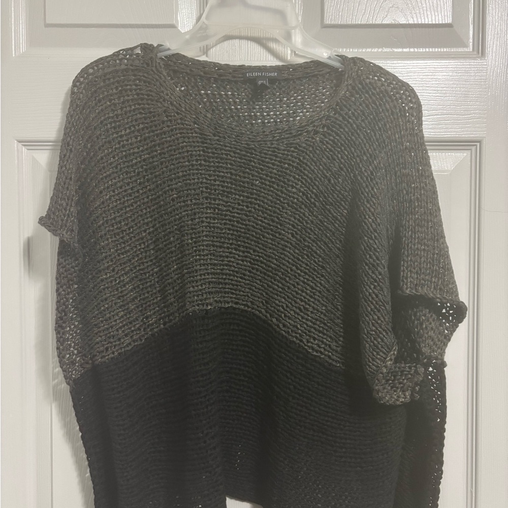 Eileen Fisher Women's Charcoal and Black Knit Sweater